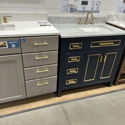 Menard's - Love the gold against this vanity colors