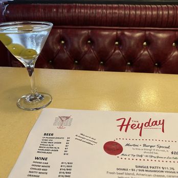 The Heyday  - Good Martini. - Burgers Near Me - Palm Springs, California