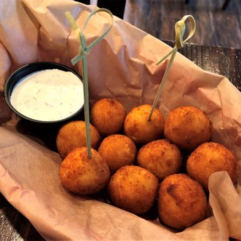 Left Bank Burger Bar - Mac Pops - Deep fried mac & cheese bites - Not my thing. - Burgers Near Me - Jersey City, New Jersey