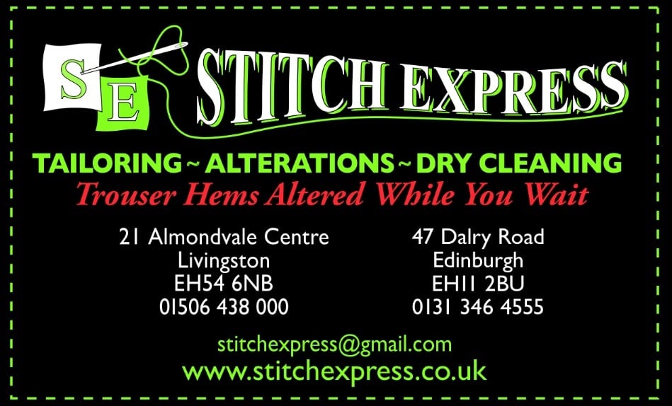 STITCH EXPRESS Updated September 2024 47 Dalry Road, Edinburgh