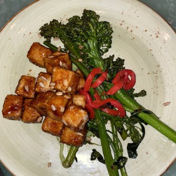 Rusty Pelican - Miami - Broccolini & Crispy Tofu - Seafood Near Me - Key Biscayne, Florida