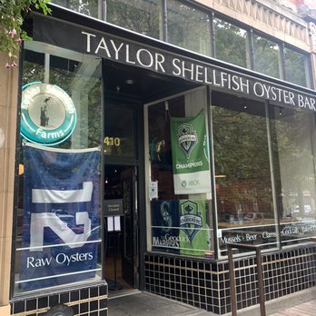 Taylor Shellfish Oyster Bar - Located on Occidental which is a tiny street between 1st & 2nd Ave and between Jackson & King St - Seafood Near Me - Seattle, Washington