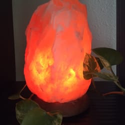 Healing House - Himalayan salt lamps create a zen mood.