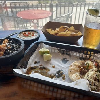 Voodoo Taco - Taco Plate: Steak Fajita Taco, (SM) Chips and Queso, Draft Beer - Tex-Mex Near Me - Omaha, Nebraska