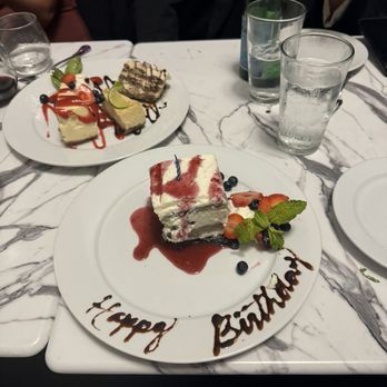 Triola's Kitchen - Birthday dessert! Blueberry banana ricotta cake - Italian Near Me - Houston, Texas