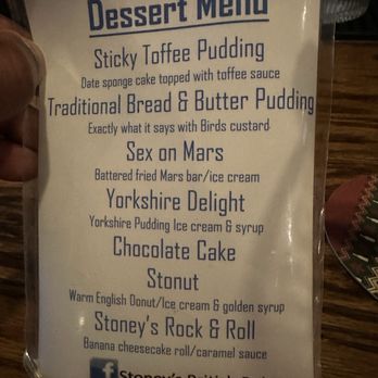 Stoney's British Pub - Dessert menu - Pubs Near Me - Wilmington, Delaware Stoney's British Pub - Dessert menu - Pubs Near Me - Wilmington, Delaware