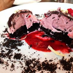 Inside the Raspberry chocolate ganache thing!!