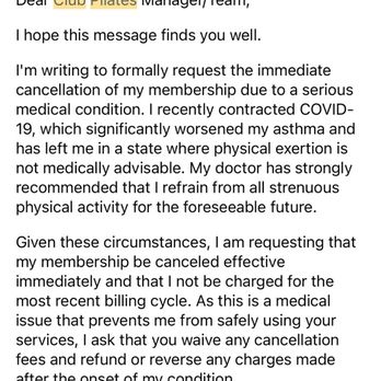 Club Pilates - Proof that I properly cancelled in proper time and they STILL charged me for another month!! - Pilates Near Me - Torrance, California Club Pilates - Proof that I properly cancelled in proper time and they STILL charged me for another month!! - Pilates Near Me - Torrance, California