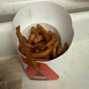 Arby's - This is what they did to our large fry.  Put a small fry inside so it would be less fries to fill it up.  Check your drive thru orders. - Fast Food Near Me - Waipahu, Hawaii