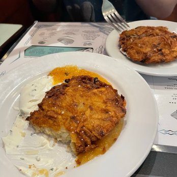 Perly's - Latkes with sour cream and apricot applesauce - Delis Near Me - Richmond, Virginia