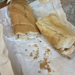Subway - Toasted Turkey and American Cheese on white bread.