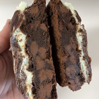 Crumbl - Vienna - Mint brownie cookie split in half - Bakeries Near Me - Vienna, Virginia Crumbl - Vienna - Mint brownie cookie split in half - Bakeries Near Me - Vienna, Virginia