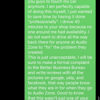 Audio Zone - #3. Read through these in order to see them try to lie to me like I am an idiot and say this is the proper way to do this. - Car Stereo Installation Near Me - Irving, Texas