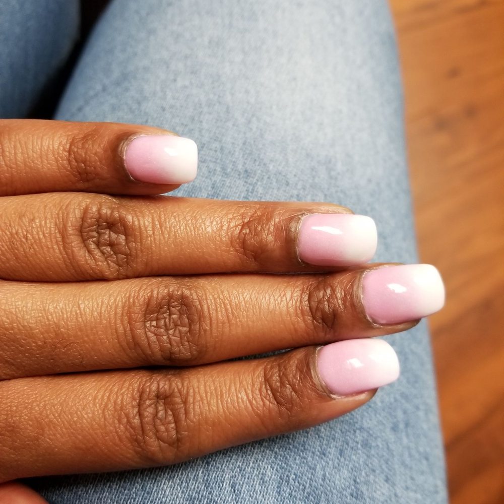 Zizi Pedispa & Nails - Pink and white ombre dip on my natural nails - Nail Salons Near Me - Arlington, Texas Zizi Pedispa & Nails - Pink and white ombre dip on my natural nails - Nail Salons Near Me - Arlington, Texas
