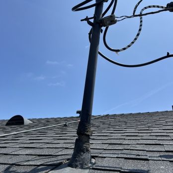 OC Solar - Existing 1.5" riser is slanted and should be a new 2" one that is vertical. No way to tell if it is strapped in wall properly anyway. - Solar Installation Near Me - Irvine, California OC Solar - Existing 1.5" riser is slanted and should be a new 2" one that is vertical. No way to tell if it is strapped in wall properly anyway. - Solar Installation Near Me - Irvine, California
