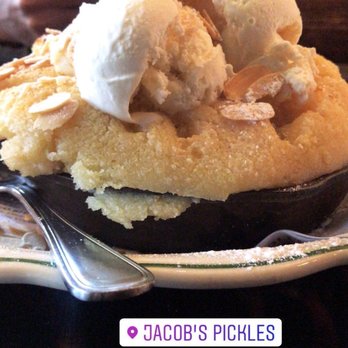 Jacob's Pickles - Biscuit Bread Pudding With Vanilla Ice Cream and Toasted Almonds - Comfort Food Near Me - New York, New York Jacob's Pickles - Biscuit Bread Pudding With Vanilla Ice Cream and Toasted Almonds - Comfort Food Near Me - New York, New York