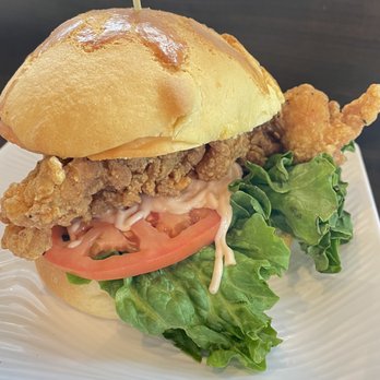 Manna Kitchen - Pineapple Bun w/ Fried Chicken ($9.95) - Cafes Near Me - Markham, Ontario