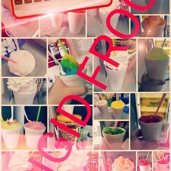 Frigid Frog Shaved Ice - a collage of photos of a church - Desserts Near Me - Granbury, Texas