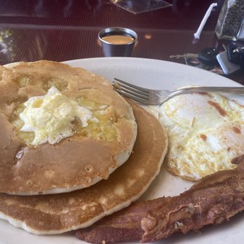 Firehouse Cafe - Combo banana pancakes. Good size portions! - Breakfast & Brunch Near Me - Los Alamitos, California