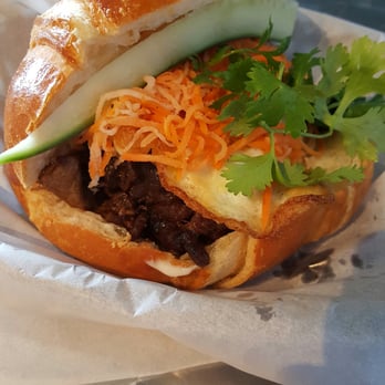 Nguyen Ngoc - Grilled Pork and Egg on croissant - Vietnamese Near Me - Houston, Texas Nguyen Ngoc - Grilled Pork and Egg on croissant - Vietnamese Near Me - Houston, Texas