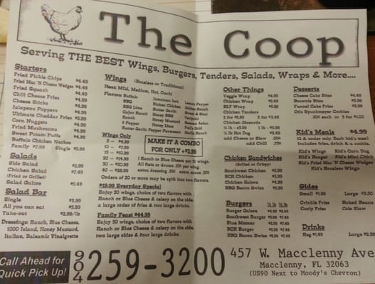 Menu photo 3 The Coop Macclenny, FL Menu photo 3 The Coop Macclenny, FL
