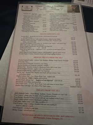 Menu photo 1 Lehman's Tavern Essington, PA