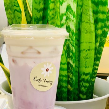 Cafe Daisy - 16oz Iced Ube Cheesecake Latte with Oatmilk - Coffee & Tea Near Me - Honolulu, Hawaii Cafe Daisy - 16oz Iced Ube Cheesecake Latte with Oatmilk - Coffee & Tea Near Me - Honolulu, Hawaii