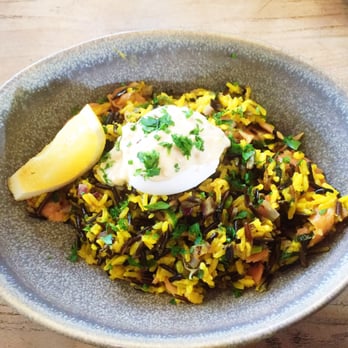 Campos Coffee Alexandria - Smoked Salmon Kedgeree with wild rice, cumin, parsley, horseradish and poached organic egg - Coffee & Tea Near Me - Alexandria, NSW