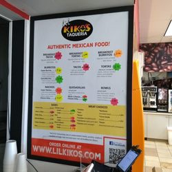 The large menu board.