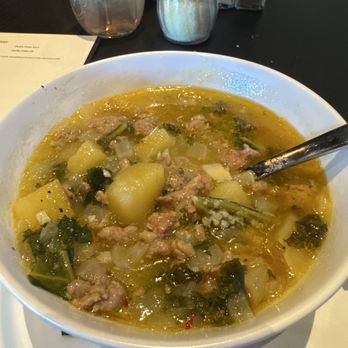 Cook’d - Zappa Soup spicy Italian sausage, potato, and a little bit of kale deeeelicioussssa ! - American Near Me - Reno, Nevada Cook’d - Zappa Soup spicy Italian sausage, potato, and a little bit of kale deeeelicioussssa ! - American Near Me - Reno, Nevada