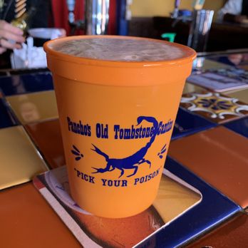 Panchos Cantina - a plastic cup with a drink in it - Beer Bar Near Me - Tombstone, Arizona Panchos Cantina - a plastic cup with a drink in it - Beer Bar Near Me - Tombstone, Arizona