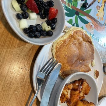 Poppyseed Kitchen - Kids meal!! My son ate a bunch of the fruit and potatoes before I took this pic. - Breakfast & Brunch Near Me - Fort Mill, South Carolina