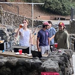 Grilling burgers and dogs