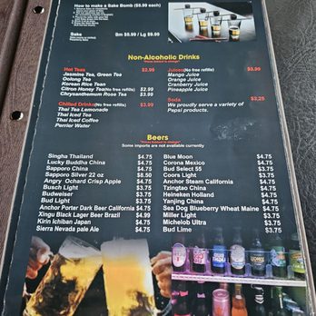 Lina's Thai Bistro - Menu - Sushi Bars Near Me - Dubuque, Iowa