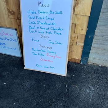 Fish and Crab Shack - Menu board - Seafood Near Me - Port Angeles, Washington