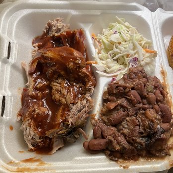 Daddy D'z BBQ Joynt - Pulled Pork Plate with red beans and rice and coleslaw - Barbeque Near Me - Atlanta, Georgia