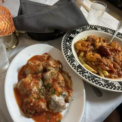 Roberto's Ristorante - Shrimp parmigiana & shrimp fradiavolo (gluten-free)