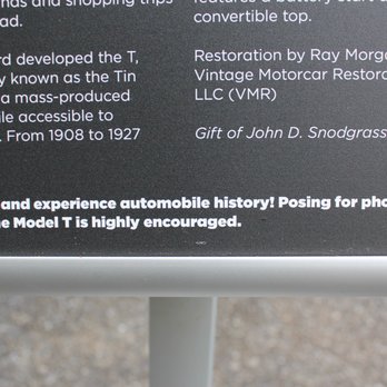 Swan House - Detail view of the Sign encouraging guests to pose in the Model T. - Museums Near Me - Atlanta, Georgia Swan House - Detail view of the Sign encouraging guests to pose in the Model T. - Museums Near Me - Atlanta, Georgia