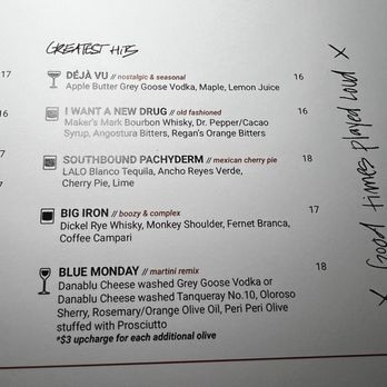 VINYL - Menu - New American Near Me - Charlotte, North Carolina