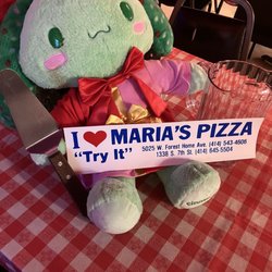 Maria's Pizza - Stuffed animal ready to eat up!