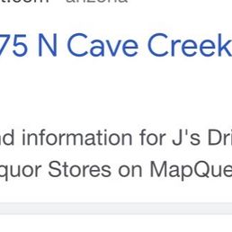 Address: also known as: J's Drive thru, on cave creek rd. Address: also known as: J's Drive thru, on cave creek rd.
