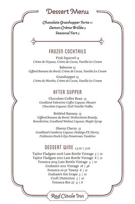 Menu photo 5 Red Circle Inn Nashotah, WI Menu photo 5 Red Circle Inn Nashotah, WI