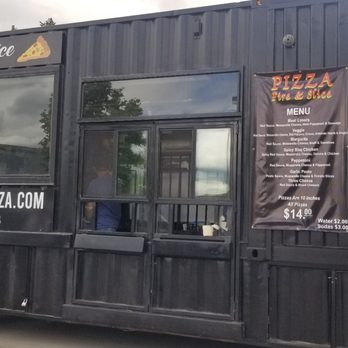 Fire & Slice - a black food truck parked in a parking lot - Pizza Near Me - Gilroy, California Fire & Slice - a black food truck parked in a parking lot - Pizza Near Me - Gilroy, California