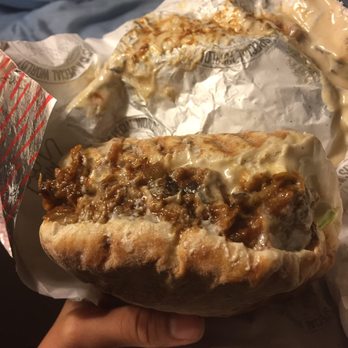 NYC Falafel - Egg plant and hummus in the pita - Halal Near Me - New York, New York