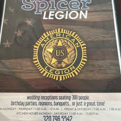 American Legion Post No 545 - Menu