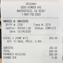 76 - Diésel Receipt