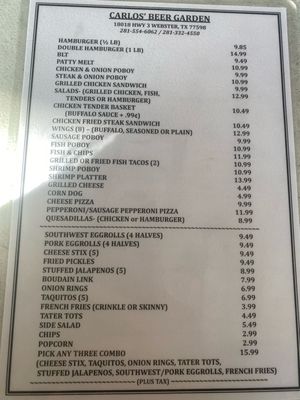 Menu photo 1 Carlos Beer Garden Webster, TX Menu photo 1 Carlos Beer Garden Webster, TX