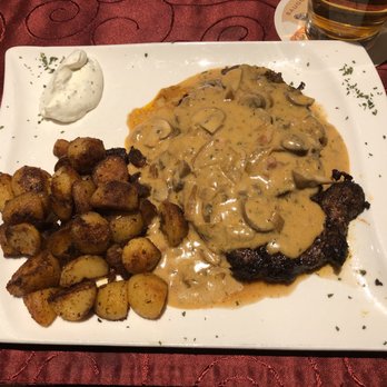 Weberstübchen - Delicious Ribeye with perfectly seasoned and browned potatoes - German Near Me - Ramstein-Miesenbach, RP Weberstübchen - Delicious Ribeye with perfectly seasoned and browned potatoes - German Near Me - Ramstein-Miesenbach, RP