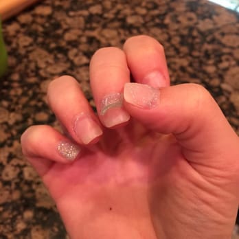 L & C Nails - The terrible job they did on my nails! - Nail Salons Near Me - Pensacola, Florida