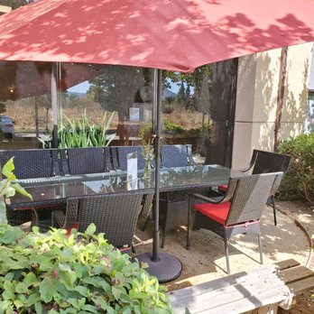 Lightpost Winery - Beautiful Patio Area-Following COVID Social Distancing Guidelines - Wine Tasting Room Near Me - Morgan Hill, California